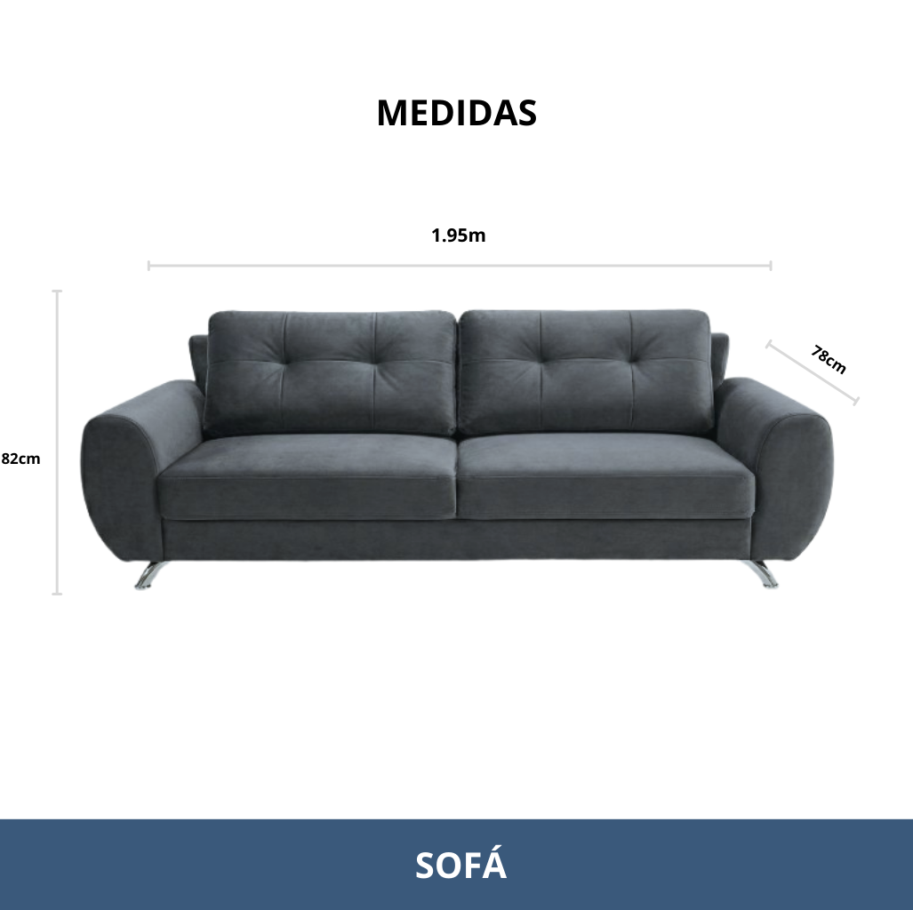 Sala Kenia Sofá y Love Seat Gris