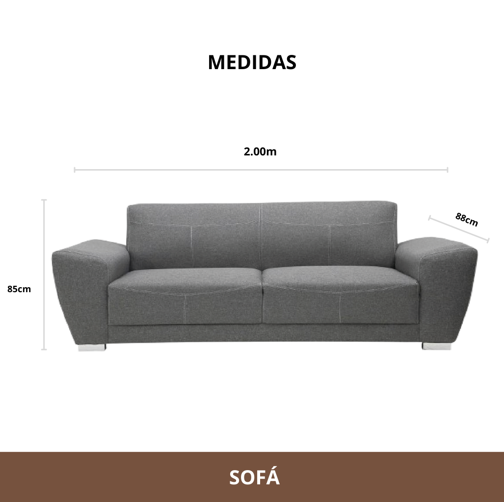 Sala Lugano Sofá y Love Seat Gris