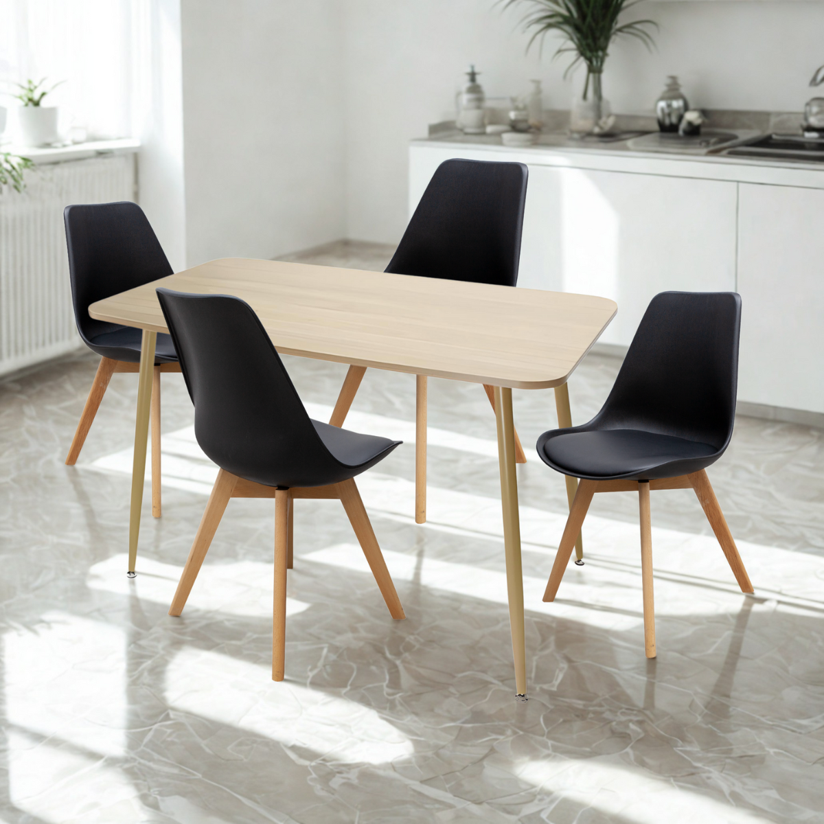 Paquete Mesa Comedor Murcia + 4 Sillas Capri