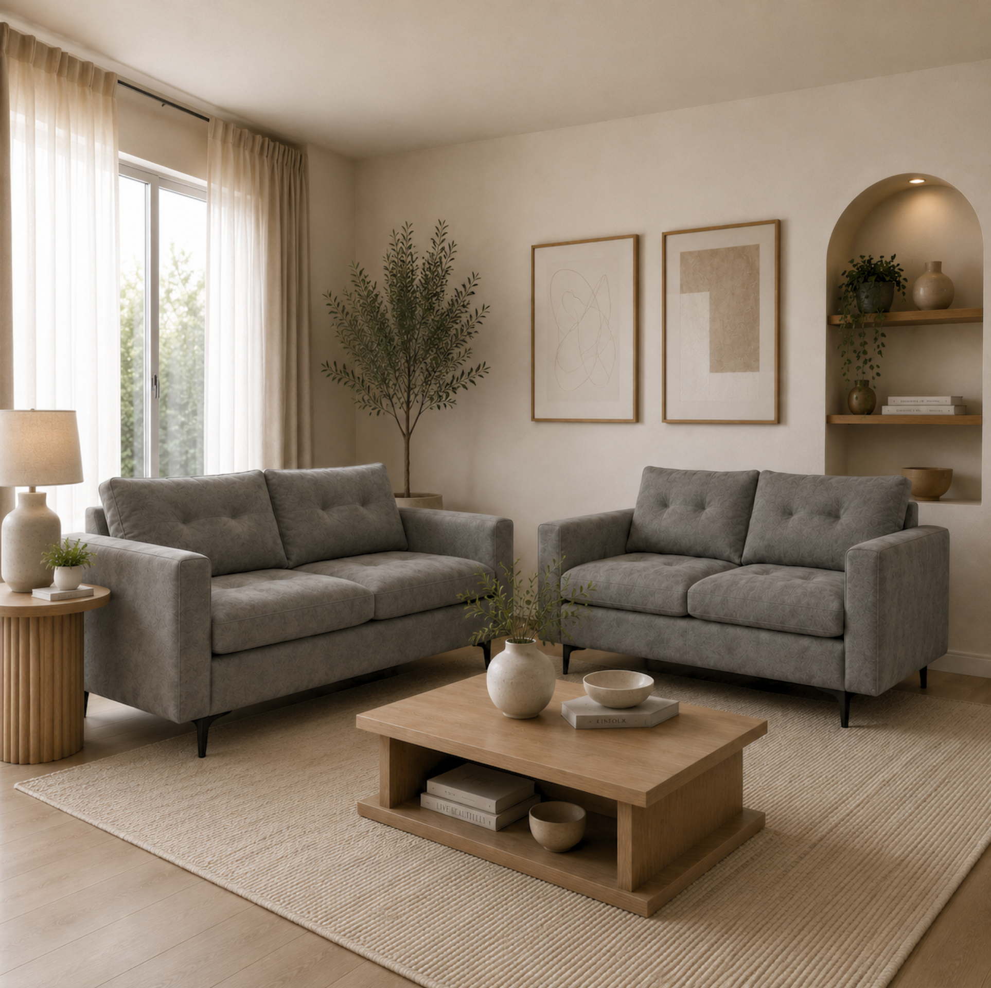 Sala 3 - 2 Libyan Sofá y Love Seat