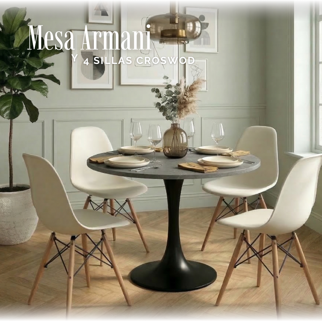 Mesa Armani Grey y Sillas Croswod