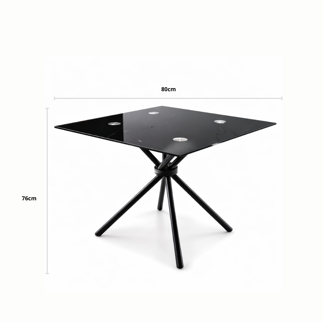 Mesa Lucca Negra y Sillas Capri