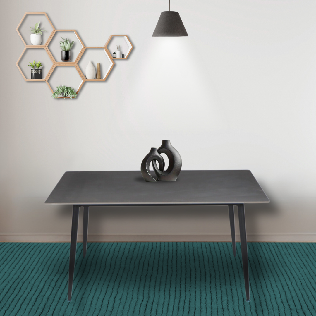 Mesa Comedor Marble Grey / Pata negra