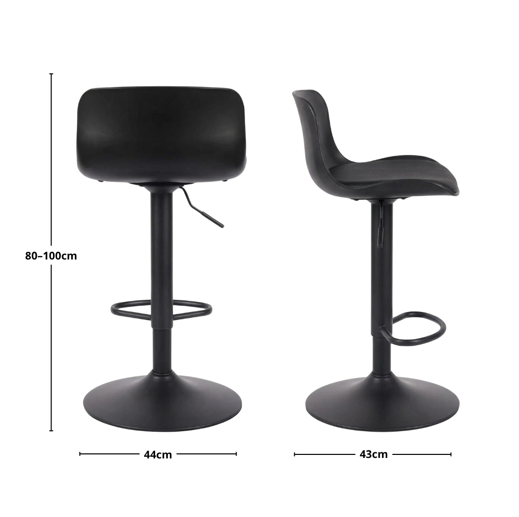 Paquete de 4 Bancos Rick Negro