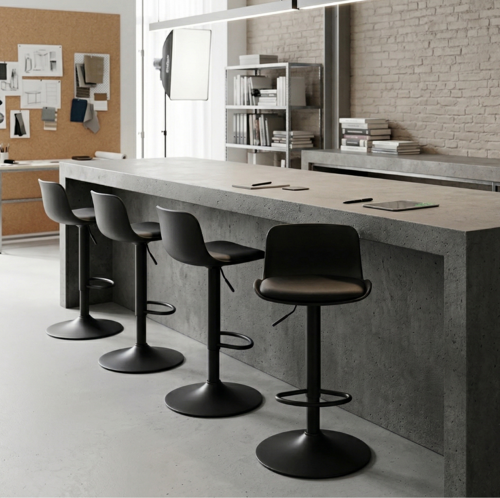 Paquete de 4 Bancos Rick Negro