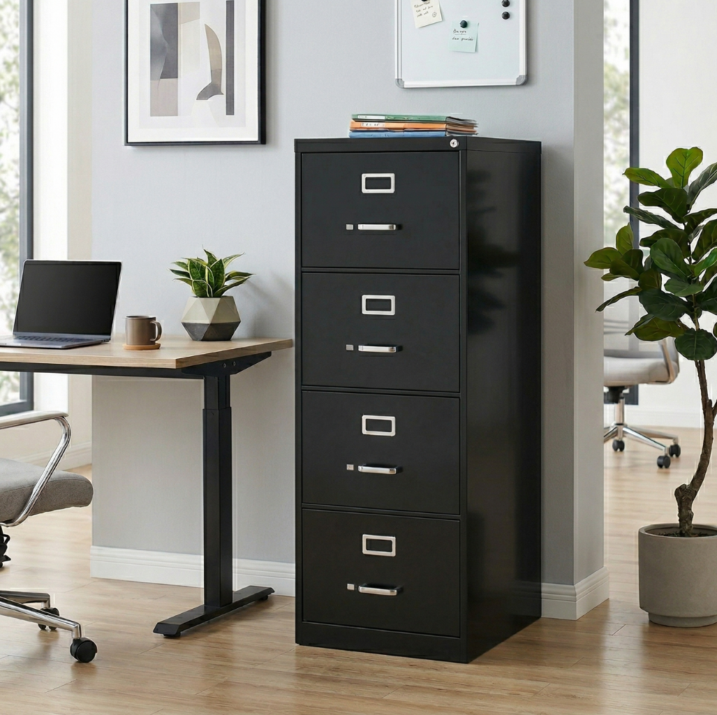 Archivero Metálico 4 gavetas Oficio Negro