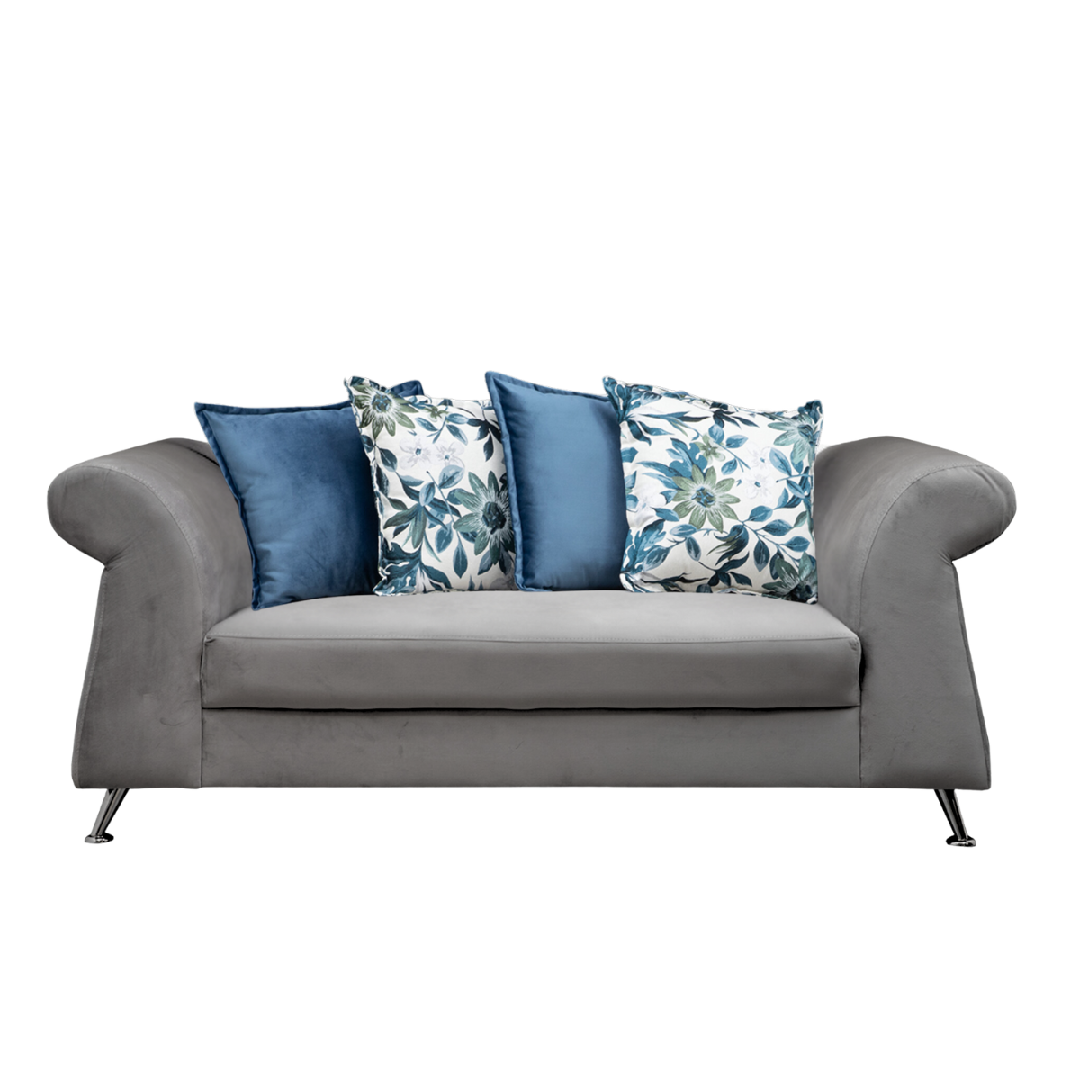Sala Versage Sofá y Love Seat Gris con Turquesa