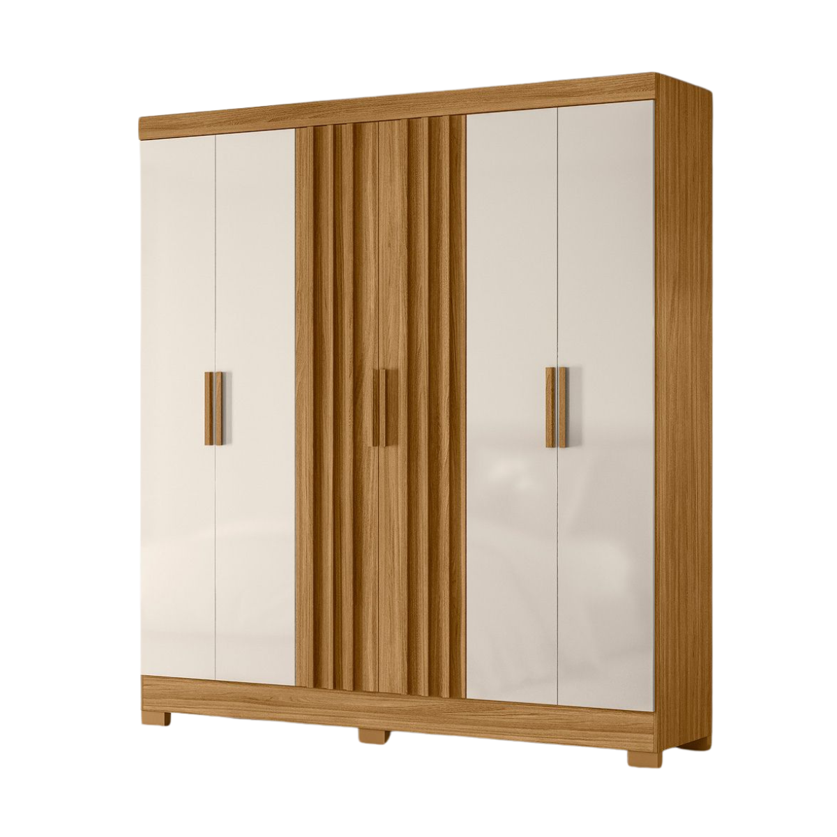 Armario Valencia Freijo / Off White (6 puertas y 2 cajones)