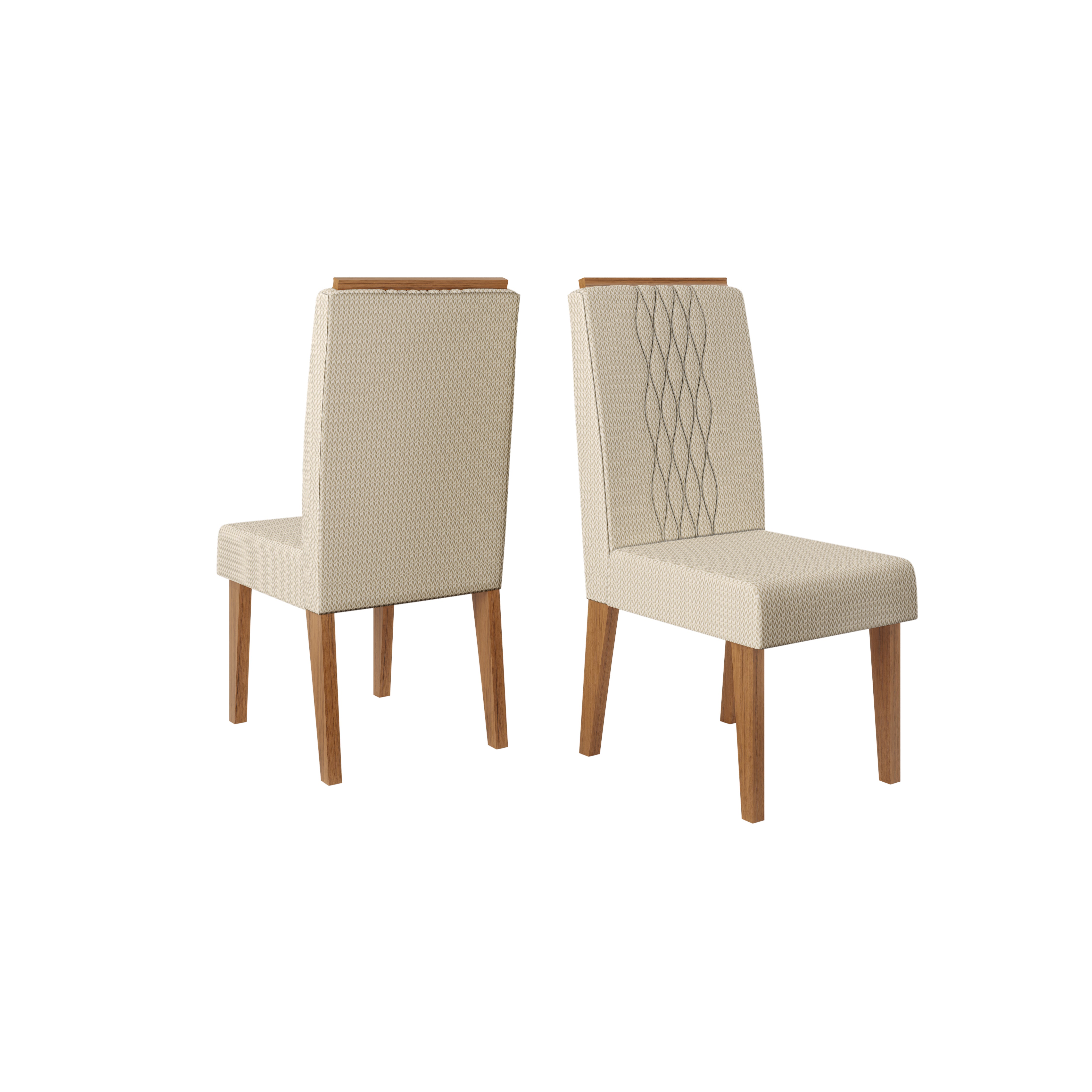 Silla para Comedor Lia freijo / lino nieve