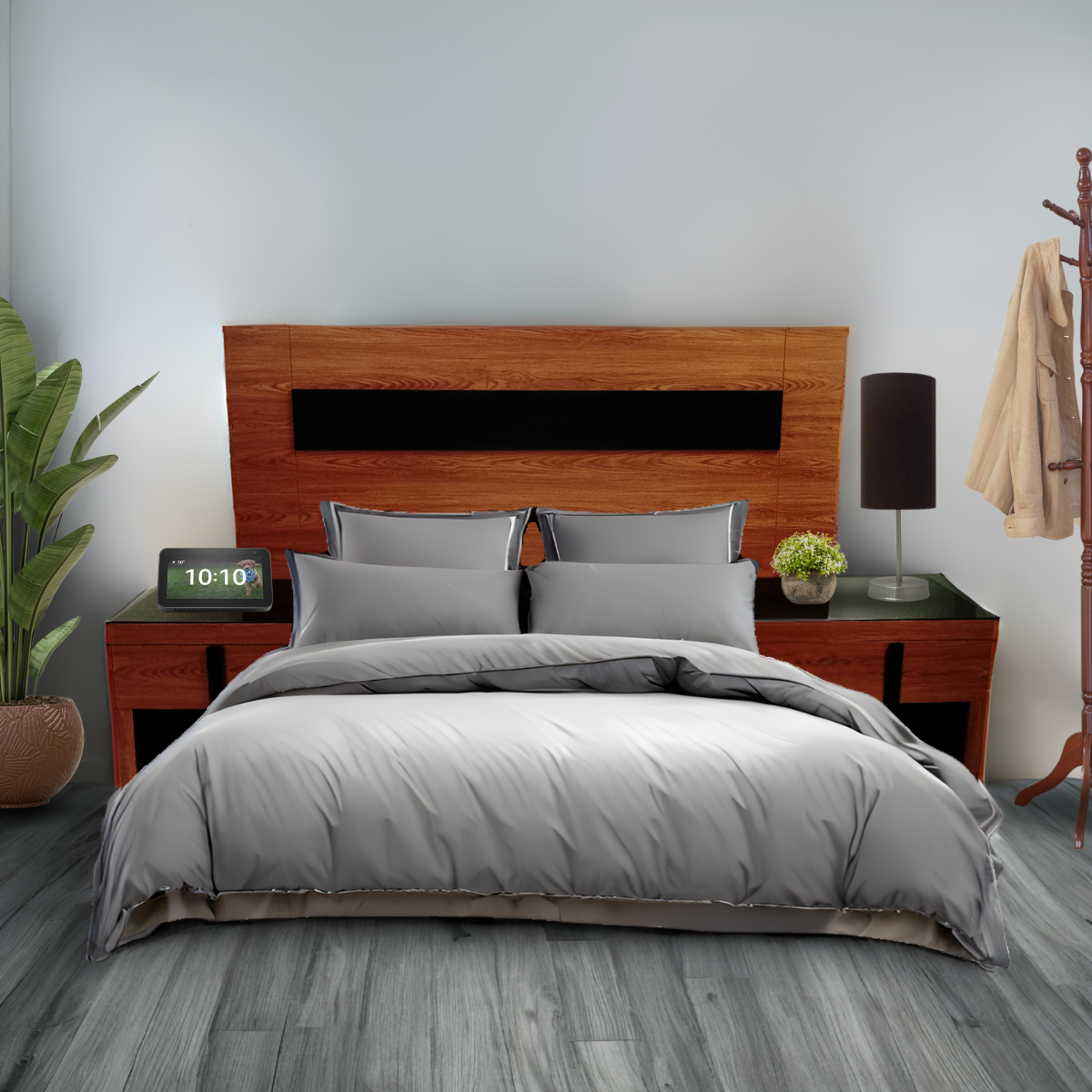 Cabecera Katara con 2 buros en acabado Nogal Café