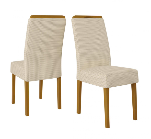 Paquete de Mesa Comedor Forme + 6 Sillas Diana Madeira Lino Nieve