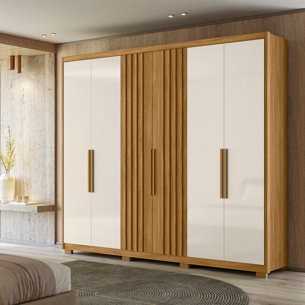 Armario Araguaia color Freijo / Off White (6 puertas y 4 cajones)