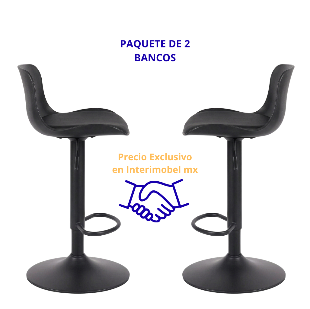 Paquete de 2 Bancos Rick Negro