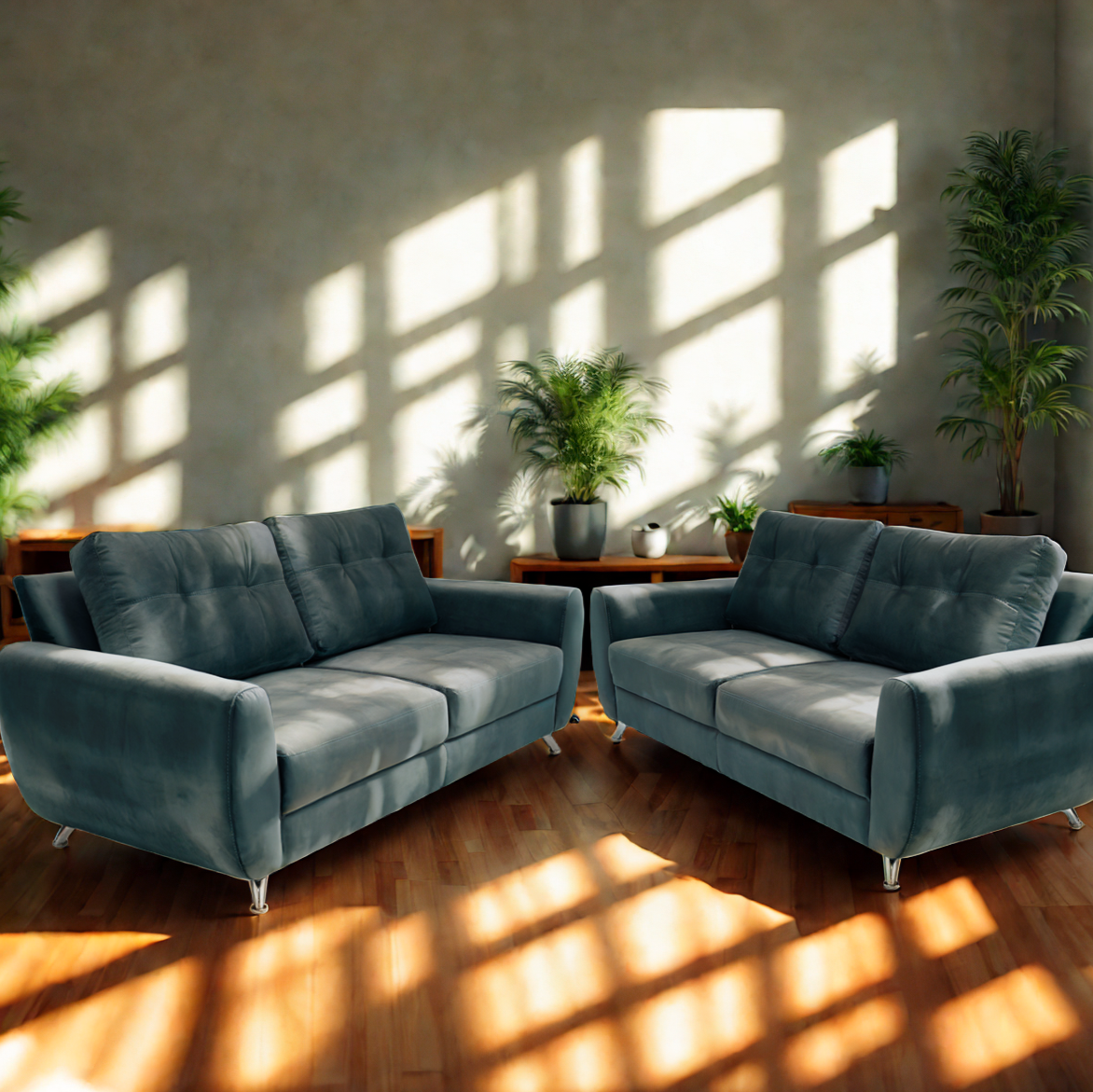 Sala Kenia Sofá y Love Seat Gris