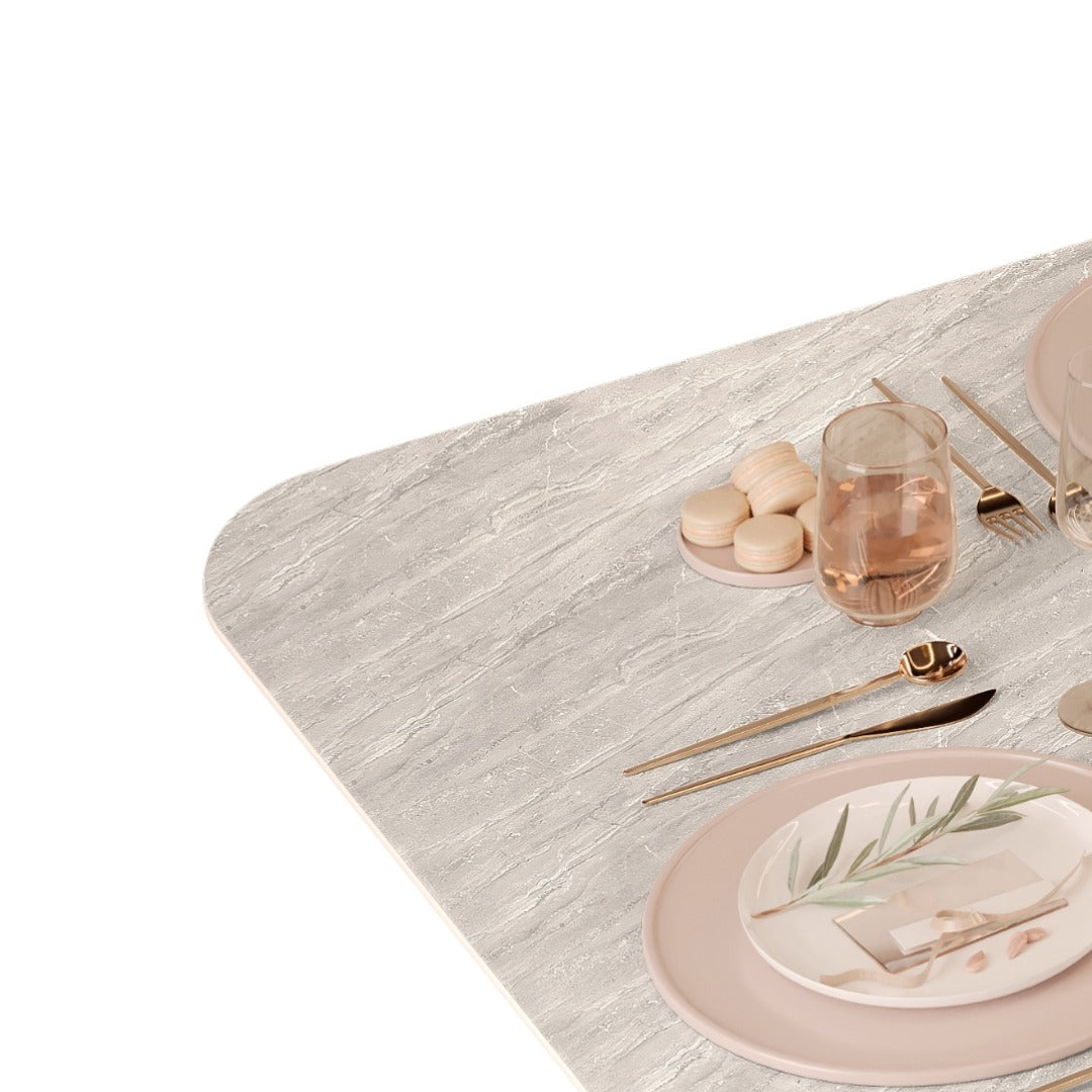 Mesa Comedor Celeste acabado Freijo / Quartzo