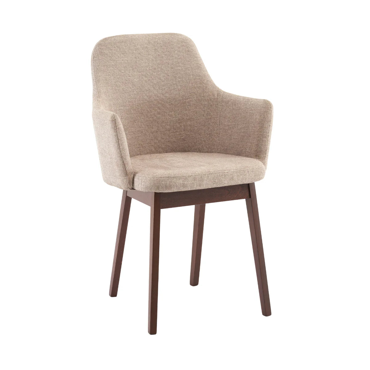 Paquete Mesa Comedor Kuala Redonda / Pata Merlot + 4 Sillas Ontario Beige