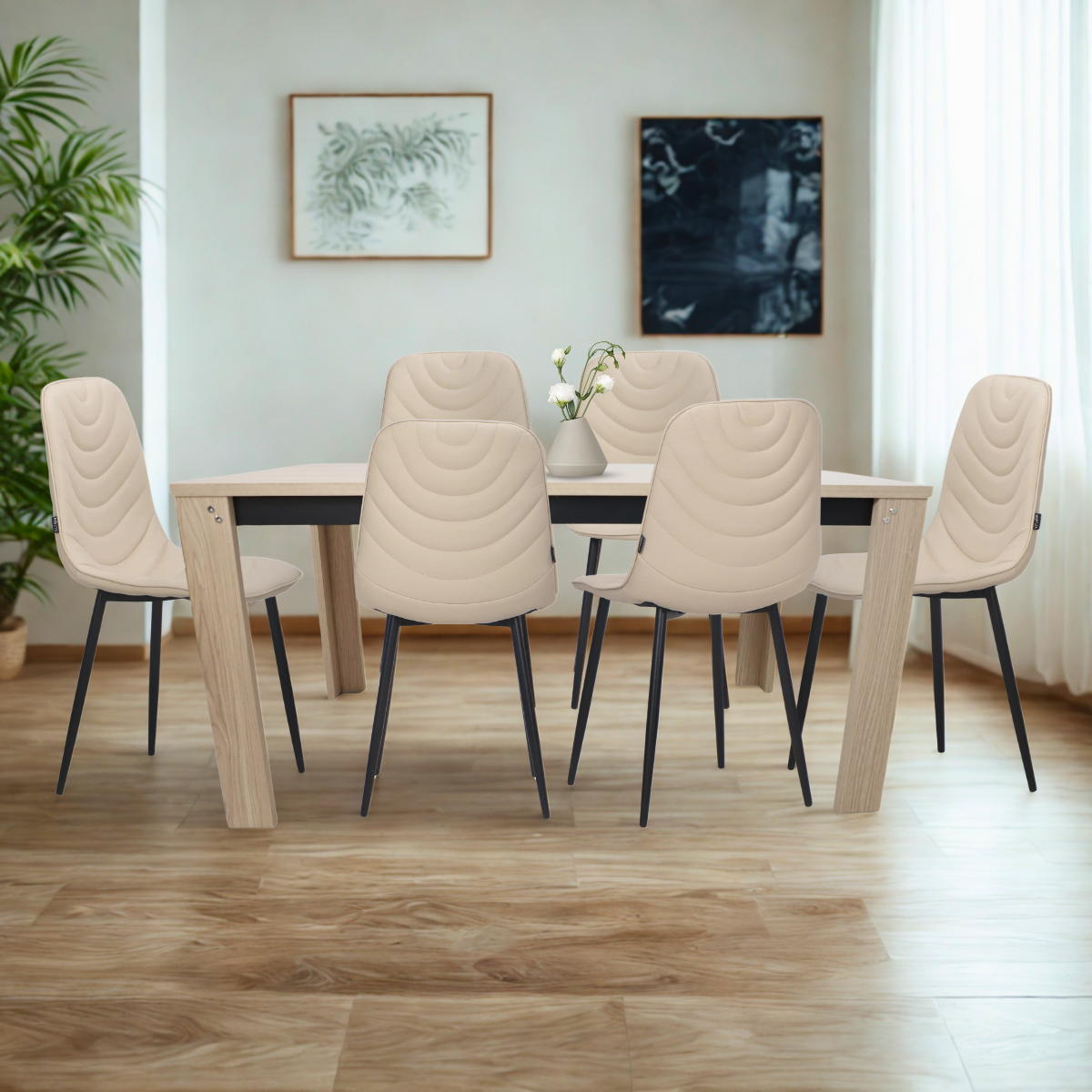 Paquete de Mesa Lana sillas Lia Beige