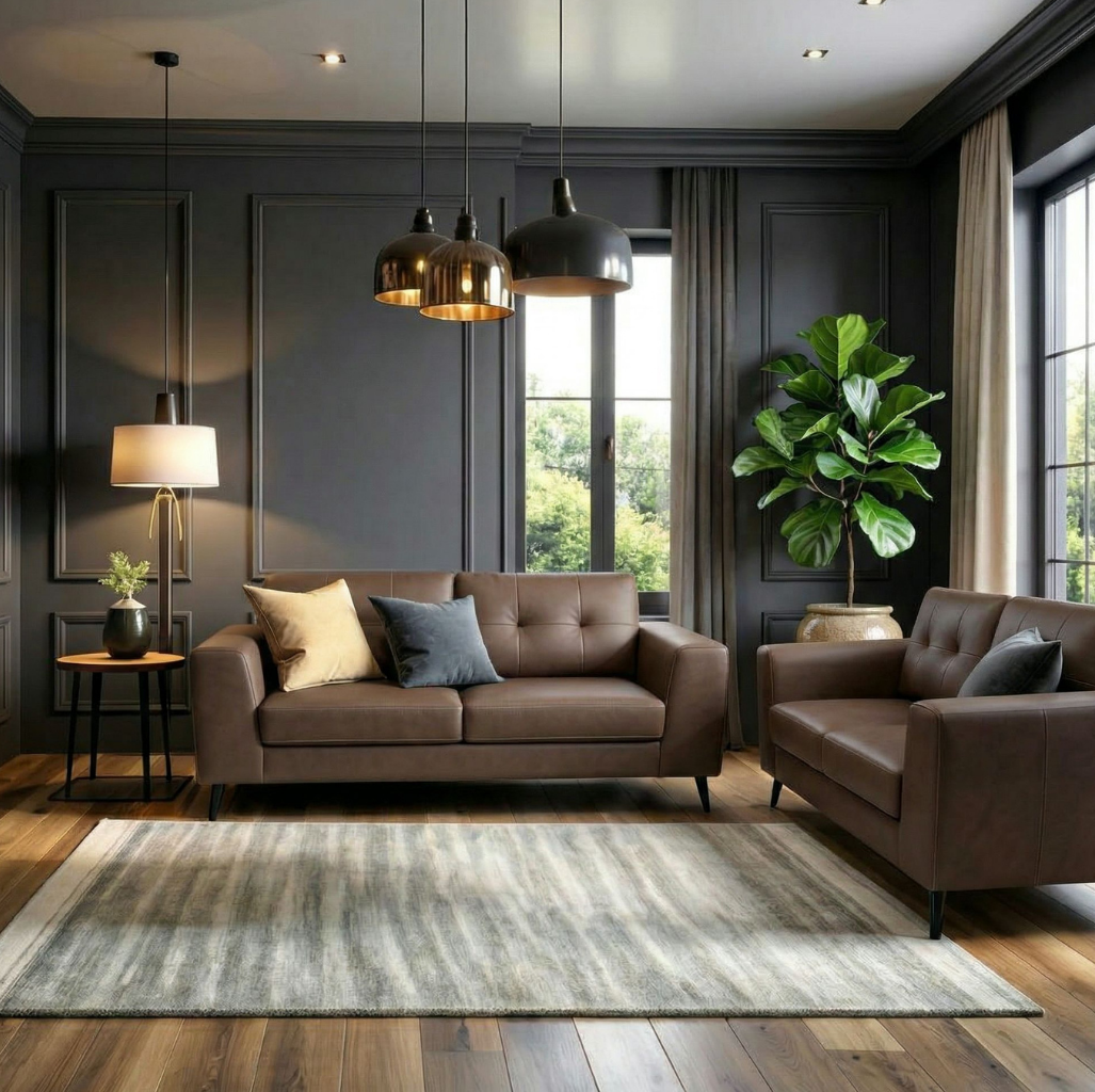 Sala Aldara Sofá y Love Seat café