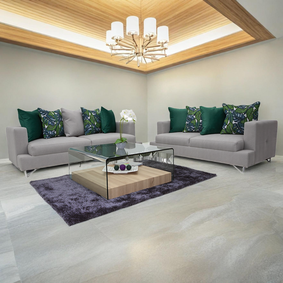 Sala Vittale Sofá y Love Seat Dark Green