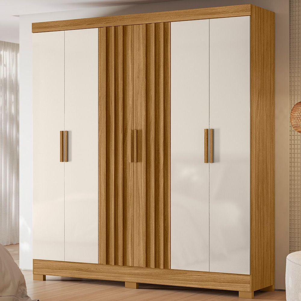 Armario Valencia Freijo / Off White (6 puertas y 2 cajones)