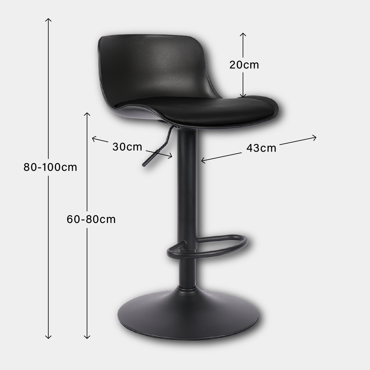 Paquete de 4 Bancos Rick Negro