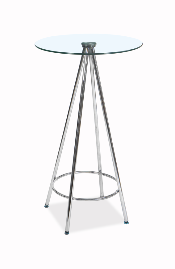 Mesa Alta Diam. 60 Redonda Base Cromada