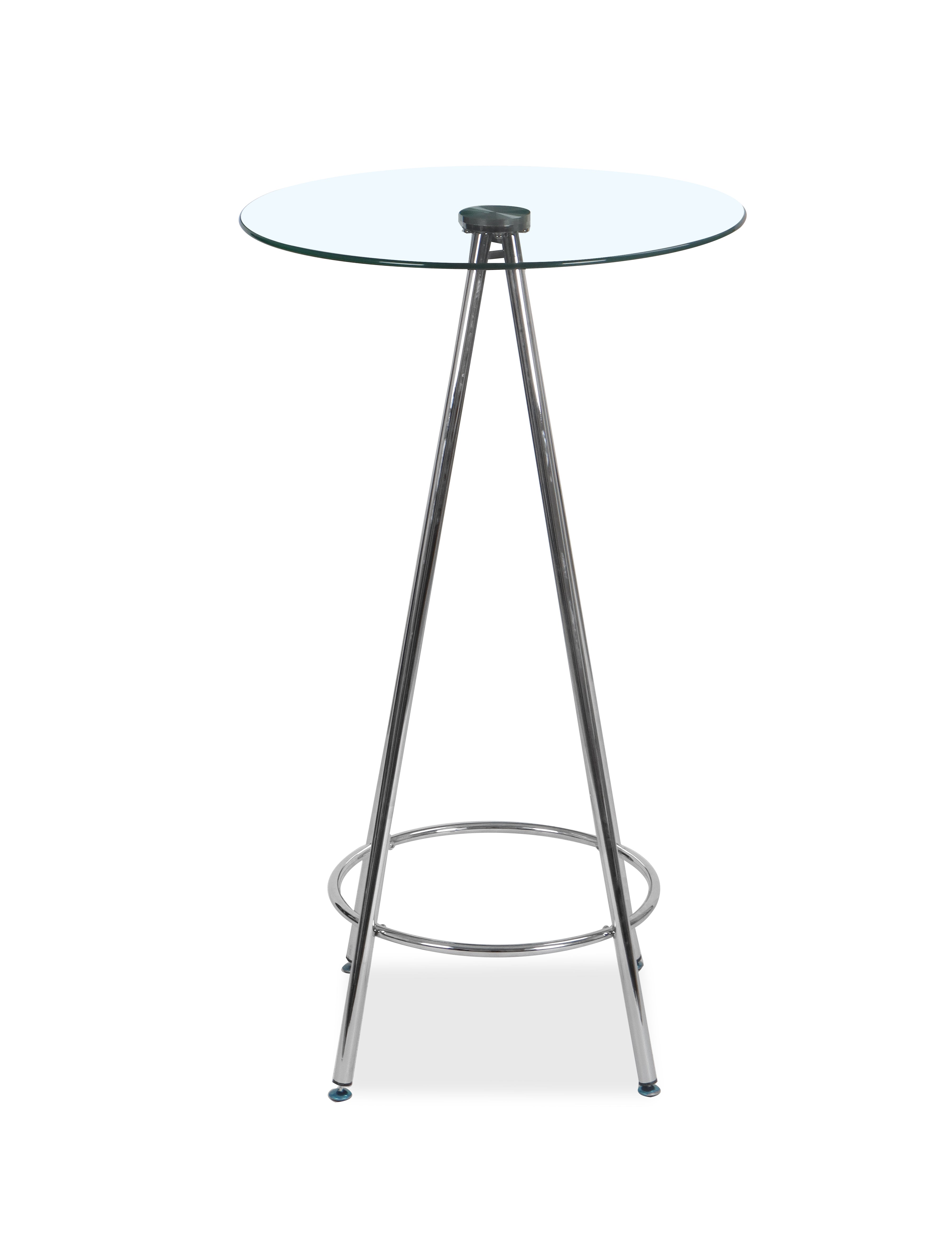 Mesa Alta Diam. 60 Redonda Base Cromada