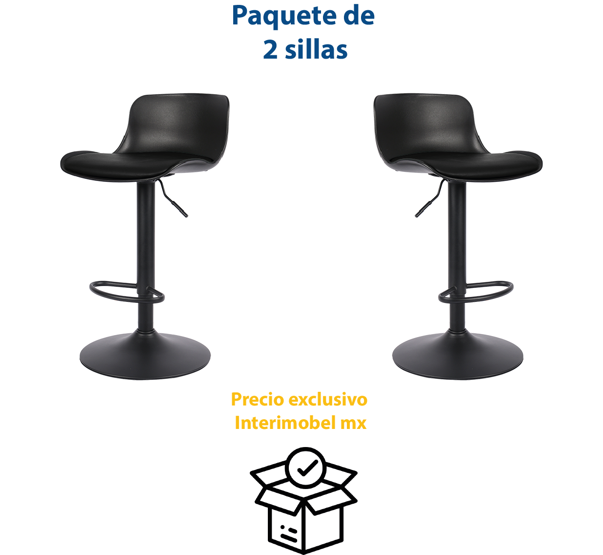 Paquete de 2 Bancos Rick Negro