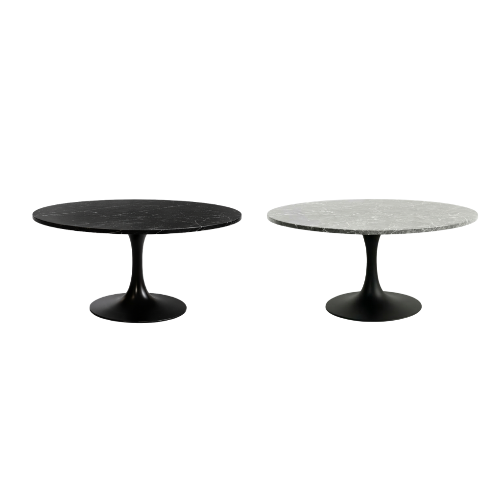 Mesa Redonda Armani 80D – Piedra Sinterizada y Base Metálica Premium