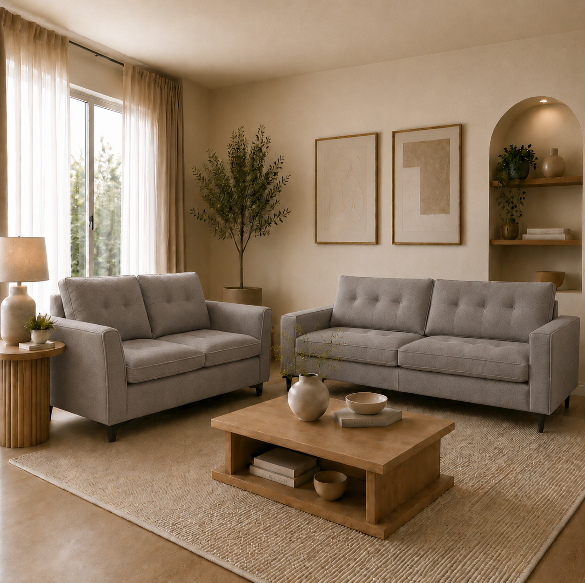 Sala 3 - 2 Libyan Sofá y Love Seat