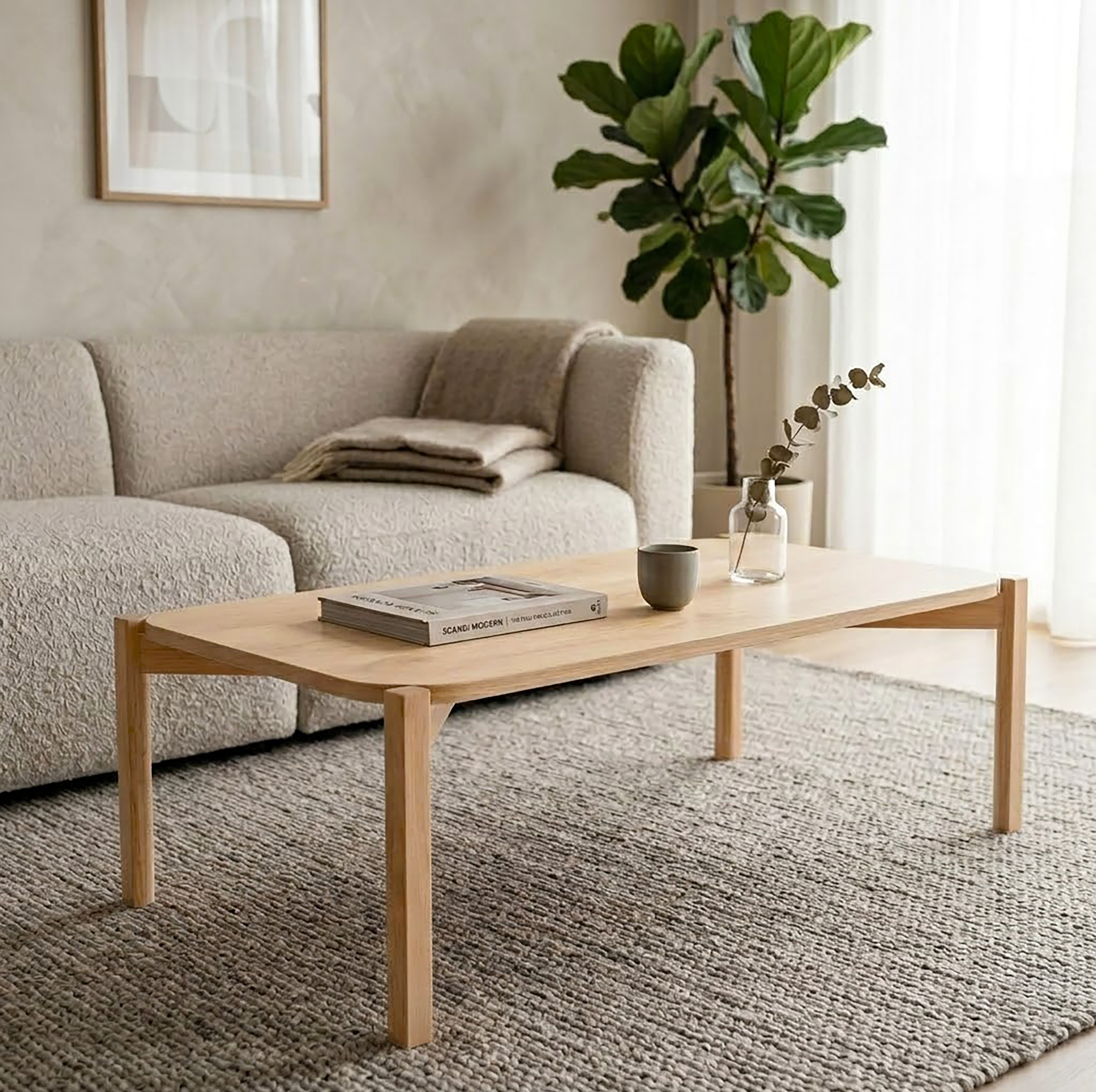Mesa de Centro Rectangular Palu Roble