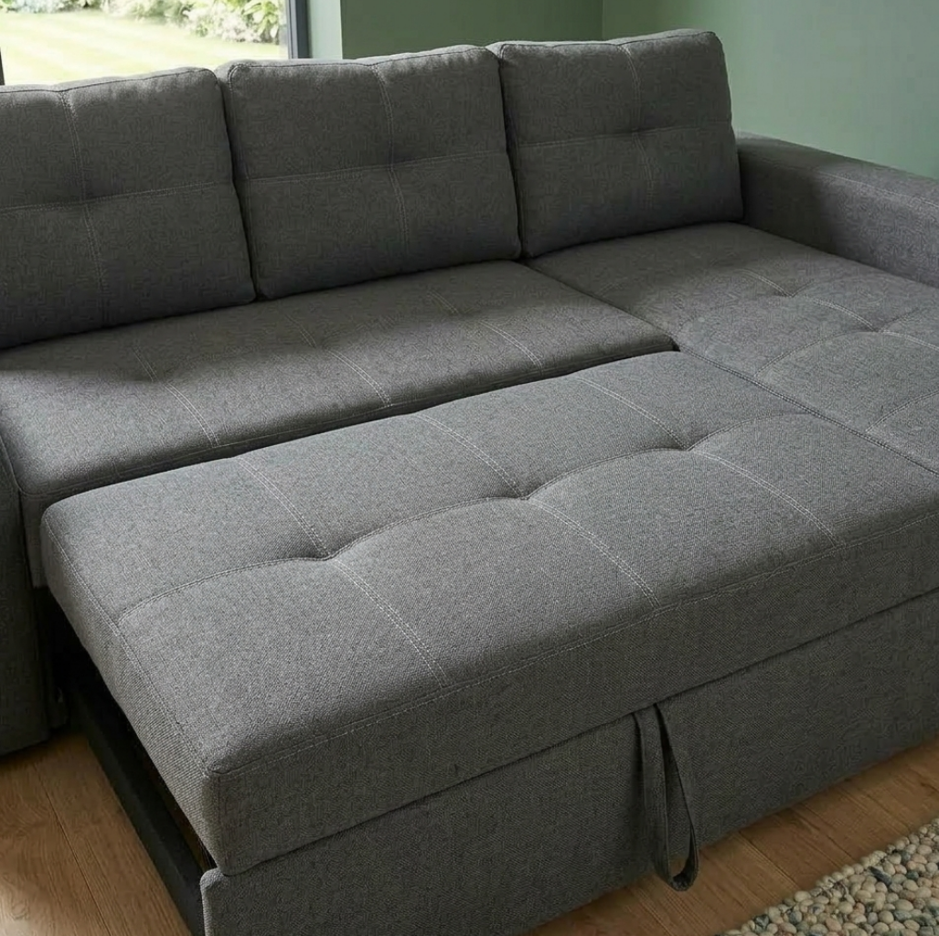 Sala Esquinera Gremory con Sofá Cama Gris