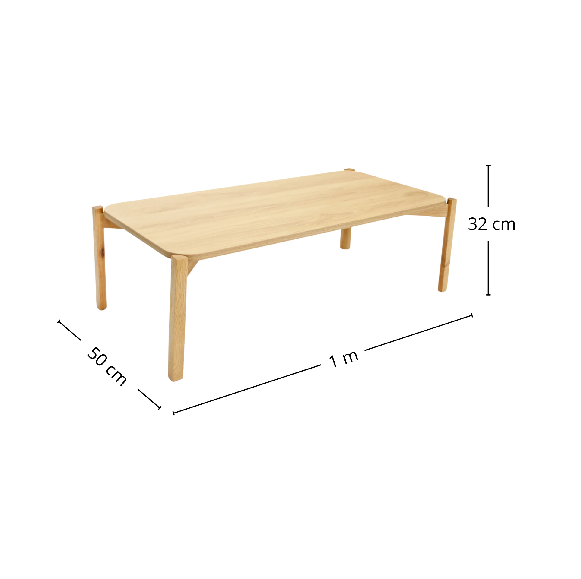 Mesa de Centro Rectangular Palu Roble