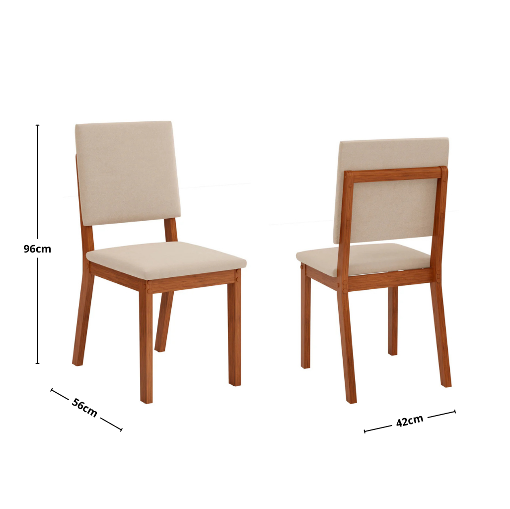Silla para Comedor Talia freijo / veludo creme