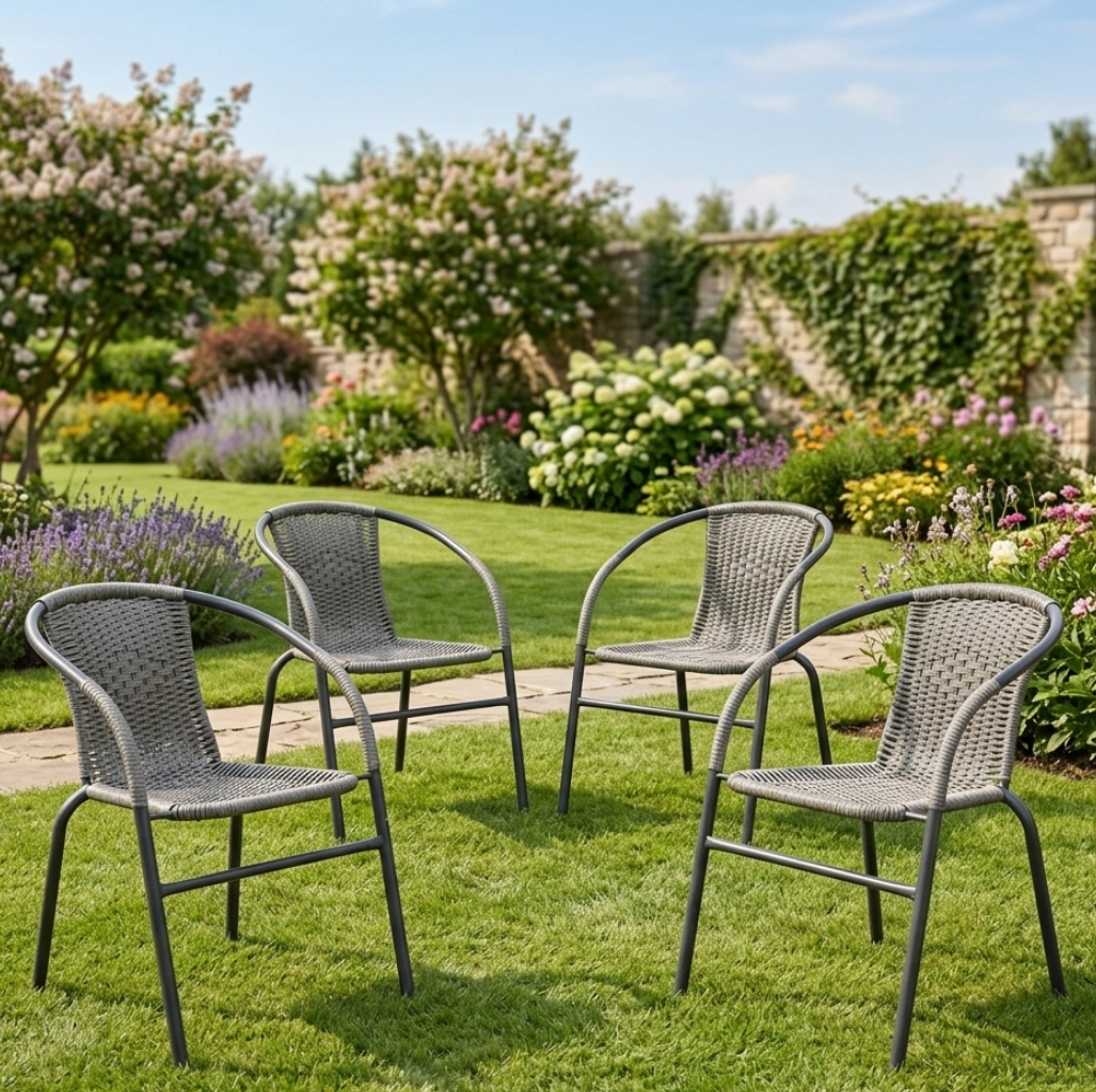 Paquete de 4 Sillas para Jardín Jizan