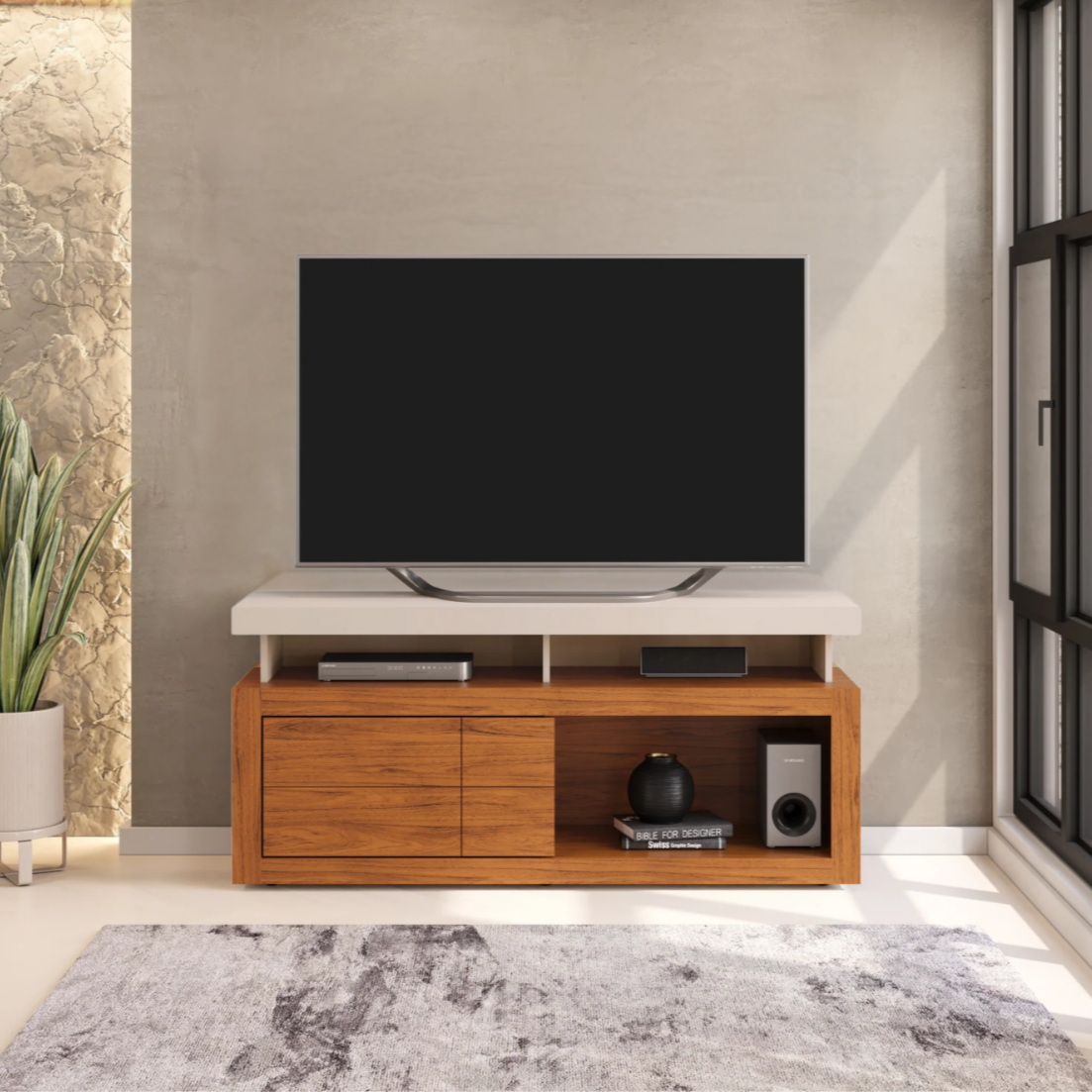 Centro de Tv Verano Freijo / Off White