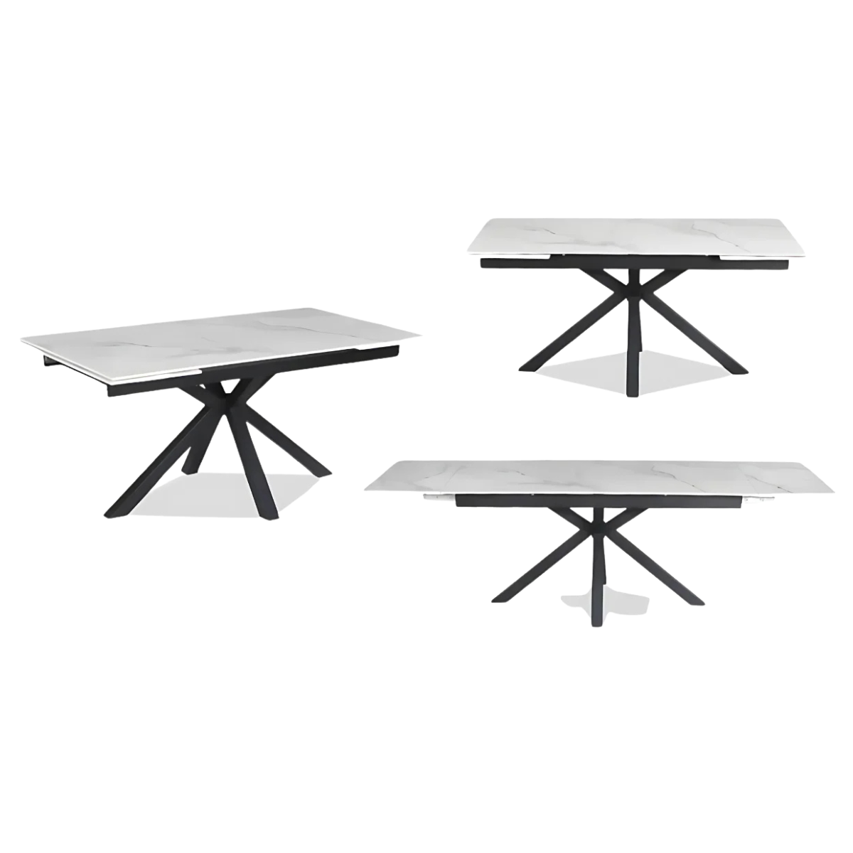 Paquete Mesa Comedor Amalfi white + 10 Sillas Nala Gris