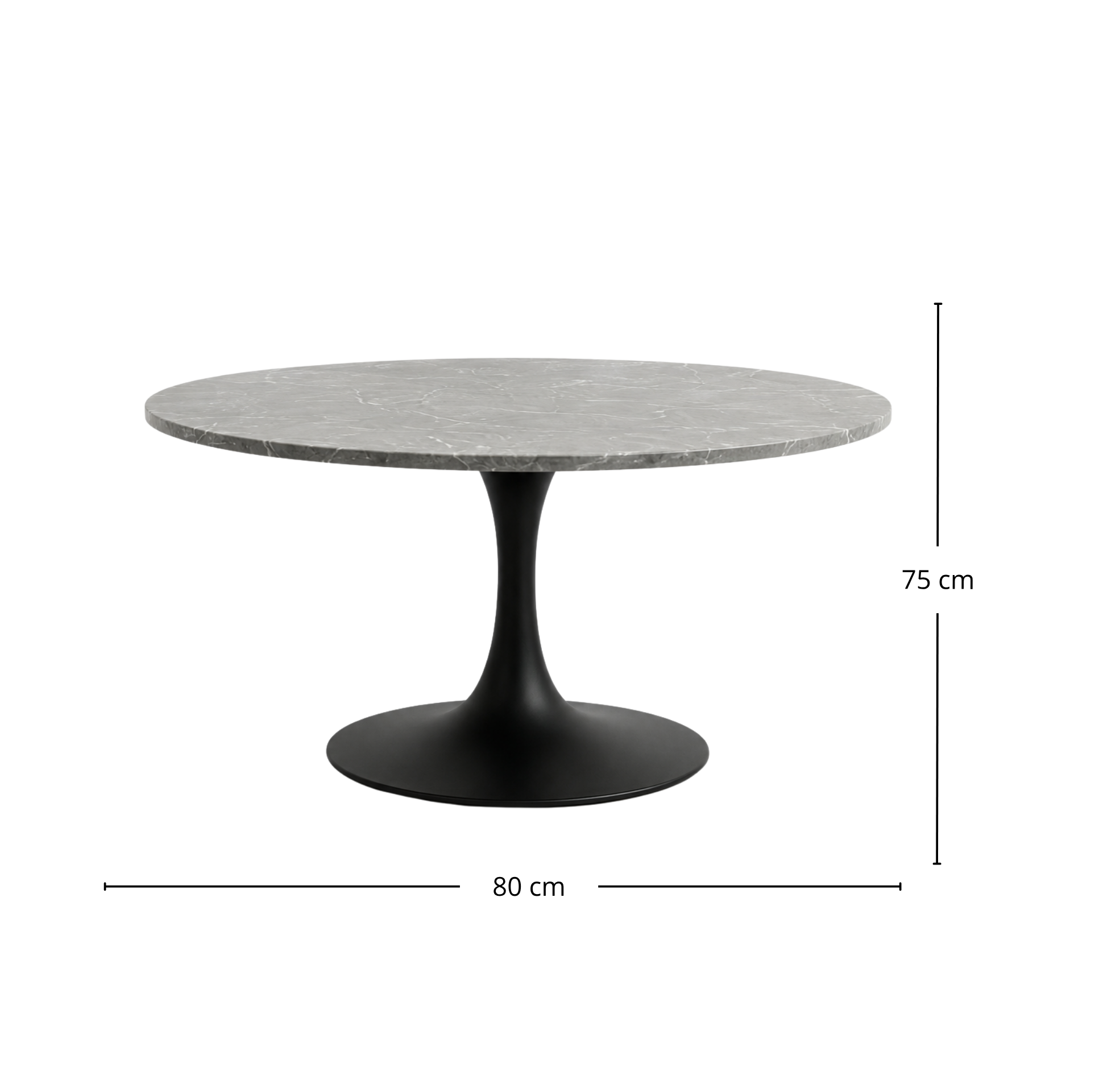 Mesa Redonda Armani 80D – Piedra Sinterizada y Base Metálica Premium