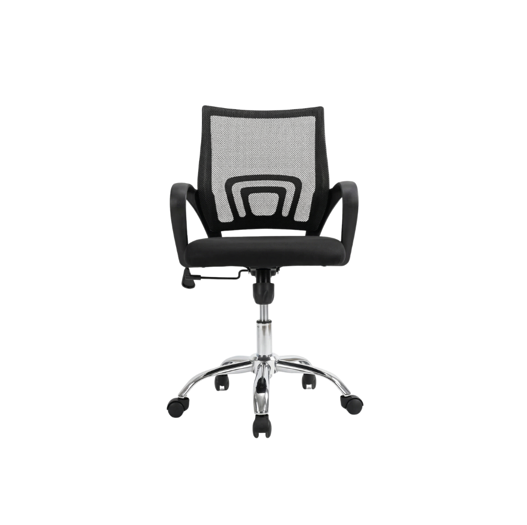 Silla de oficina Jeff Negra con pata cromada