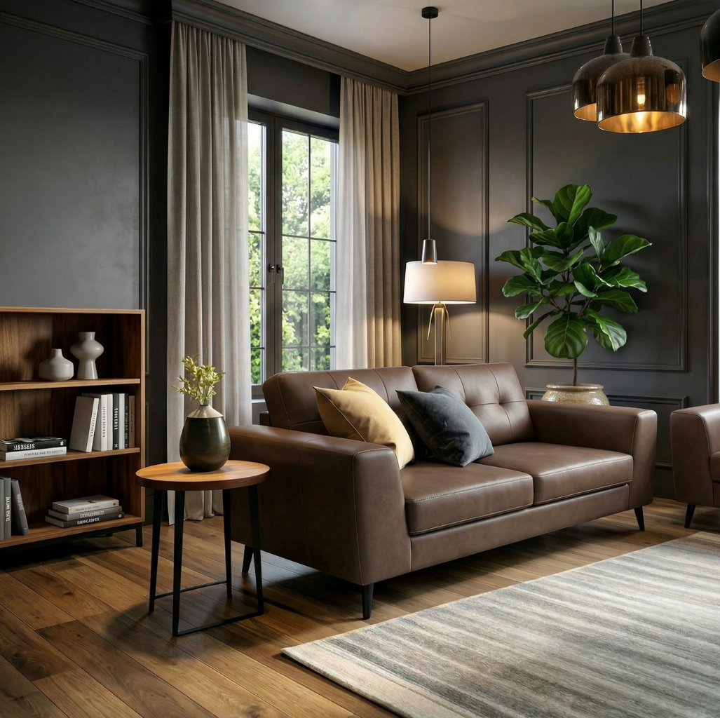 Sala Aldara Sofá y Love Seat café