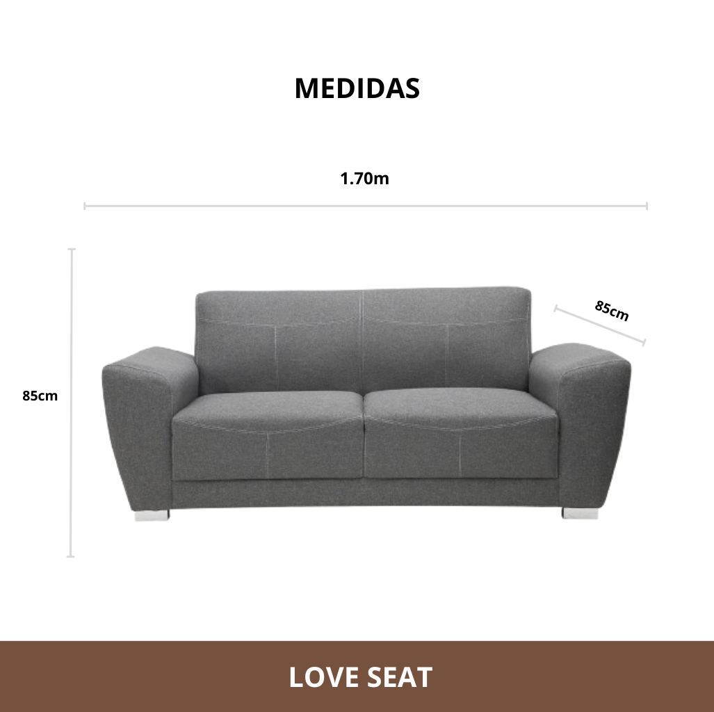 Sala Lugano Sofá y Love Seat Gris