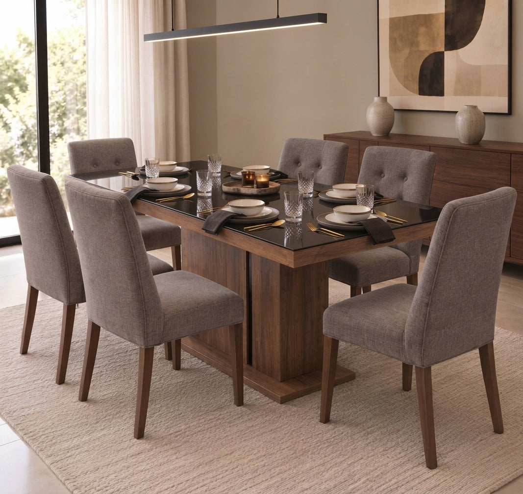 Mesa Comedor Katara en acabado Nogal Café