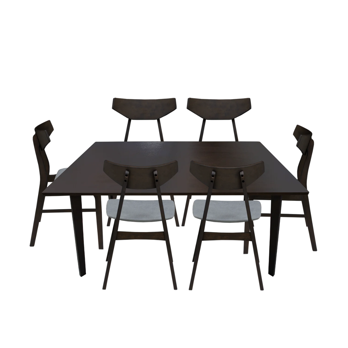 Paquete Mesa Comedor Fiesta de 1.50 + 6 Sillas Danica Coffee Oak