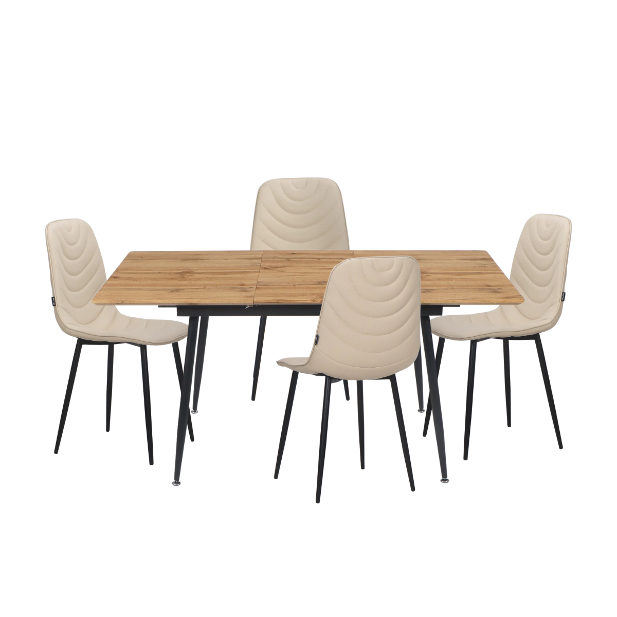 Paquete de Mesa Comedor Minori + 4 Sillas Lia Beige