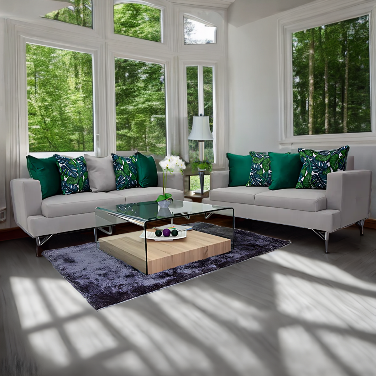 Sala Vittale Sofá y Love Seat Dark Green