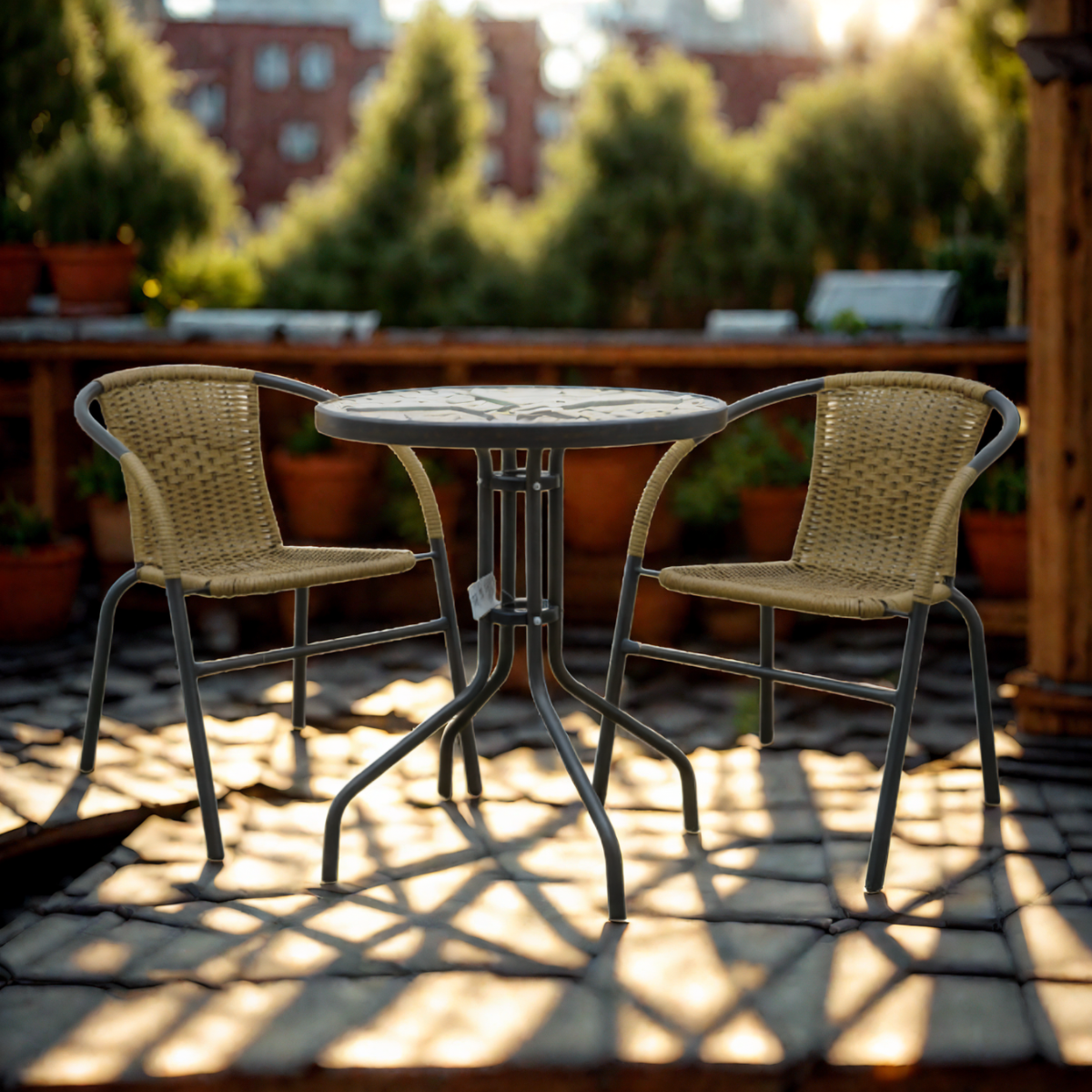 Set de Jardín Beirut con 2 Sillas en color Honey / Brow