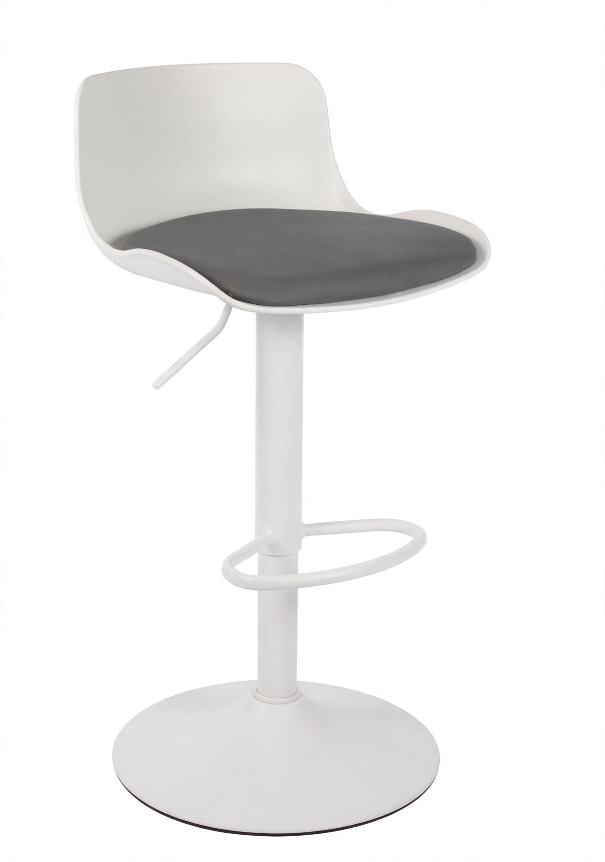 Banco Rick Blanco con asiento Gris