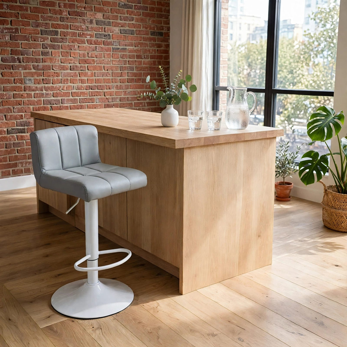 Banco Lexy con asiento gris