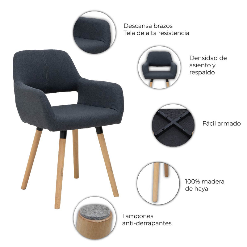 Paquete de 2 Sillas Para Comedor Clipperton