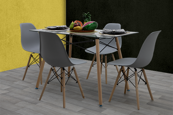 Paquete Mesa Comedor Croswod Cuadrada + 4 Sillas Croswod